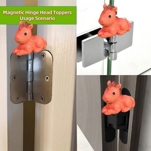 Cute Mini Creative The Red Pony Hinge Heads Decorative Topper Set 6PCS, Home Decoration,Magnetic Hinge Head Toppers Door Hinge in Kuwait