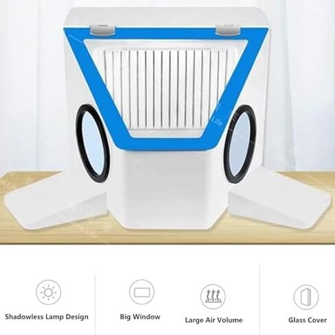 Dust Collection Box for Dental Lab, Enclosed Sandblasting Station with Shadowless LED Light & Tempered Glass Window, Prevents Dust Spread for Jewelry Carving and Craft Cleaning in Kuwait