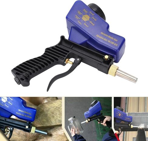 ViaGasaFamido Gravity Feed Sandblasting Air Sand Handheld Tool 6000RPM 70-150 PSI with Aluminum Body 600cc Tank for Quick Material Feed in Kuwait
