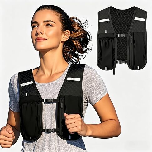 Women's Lightweight Sports Top with Storage Pockets Portable Hydration Vest for Running Jogging Gym Outdoor Fitness in Kuwait