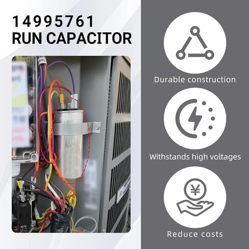 14995761 1499-5761 مكثف تشغيل 1499-576 60 فائق التوهج ±5% 450VAC 60 MFD 50/60 هرتز يناسب كولمان ماخ لمكيفات الهواء ومزيلات الرطوبة وغسالات وغسالات الأطباق in Kuwait