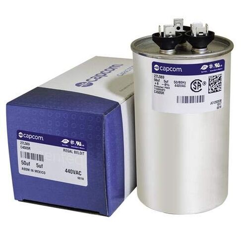 27L601-50 + 5 فائق التوهج MFD 440 فولت VAC - ترقية GE Round Dual Run Capacitor بواسطة Capcom in Kuwait