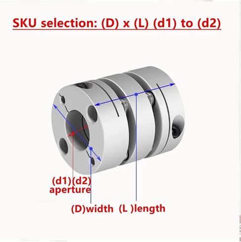 1pcs CSCA Single Diaphragm Coupling, Elastic Aluminum Alloy, For Servo Stepper Screw Motor Keyway Outer Diameter:26 * 26mm(26x26 6.35mm to 14mm) in Kuwait