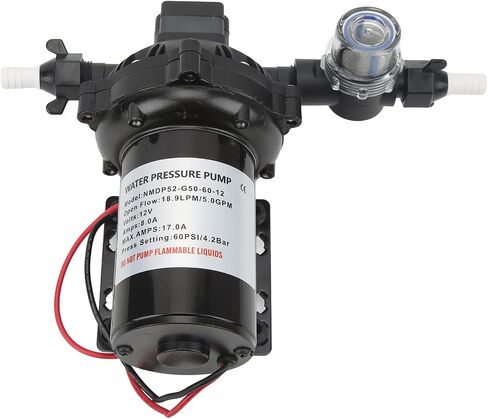 Tbest 12V مضخة الحجاب الحاجز ذاتية التحضير عالية 18.9LPM 5.0GPM لمركب RV البحري مضخة الحجاب الحاجز المؤكدة للقوارب المناسبة لآلات RVs التي تغسل تطبيق التحكم في التحكم هو ذاتي in Kuwait