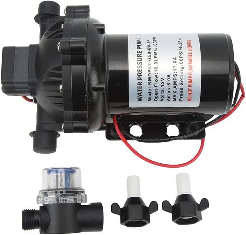 Tbest 12V مضخة الحجاب الحاجز ذاتية التحضير عالية 18.9LPM 5.0GPM لمركب RV البحري مضخة الحجاب الحاجز المؤكدة للقوارب المناسبة لآلات RVs التي تغسل تطبيق التحكم في التحكم هو ذاتي in Kuwait
