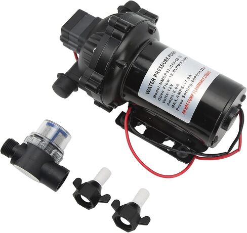 Tbest 12V مضخة الحجاب الحاجز ذاتية التحضير عالية 18.9LPM 5.0GPM لمركب RV البحري مضخة الحجاب الحاجز المؤكدة للقوارب المناسبة لآلات RVs التي تغسل تطبيق التحكم في التحكم هو ذاتي in Kuwait