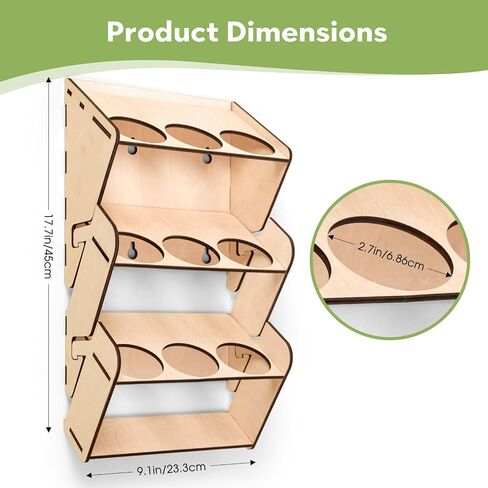 9-can Spray Can Holder Organizer, Wooden Spray Paint Can Holder Storage for Garage Workshop, Wall Mount Aerosol Spray Paint Can Organizer (Mounting Accessories Included) in Kuwait