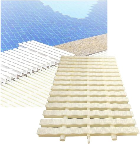 Pool Drainage Overflow Grating Cover Strip, Wavy Stripes Outlet Drain Grill Grid for Bathroom Patios Decks Walkways in Kuwait