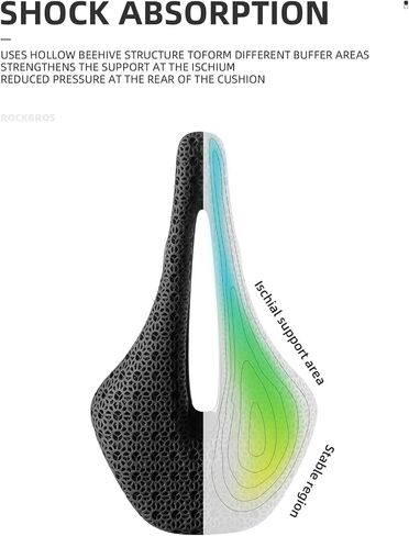 ROCKBROS Bike Seat 3D Printed Bike Saddle Beehive Structure Cycling Seat Lightweight Carbon Fiber Bike Saddle for Road MTB Mountain Bikes in Kuwait