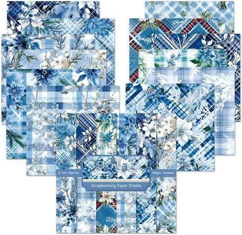 Christmas Scrapbook Paper 160G Double-Sided Decorative Paper for Scrapbooking, Junk Journaling, and Card Making, Ideal Scrapbook Supplies and Paper Craft Supplies 24 Sheets (F, 6X6Iches) in Saudi Arabia