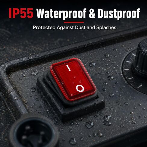 JD03-K1 مفتاح طاقة 30 أمبير 125 فولت/250 فولت تيار متردد DPST مفتاح تشغيل/إيقاف 4 دبابيس 2 موضع مفتاح تبديل مضيء بالضوء الأحمر، مفاتيح مقاومة للماء (قطعتان) in Kuwait