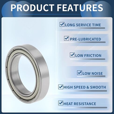 6805ZZ Deep Groove Ball Bearings P4 25x37x7mm Car Lubricated Bearings Silver Tone Double Metal Seal Stylish Design 2 Pcs in Kuwait