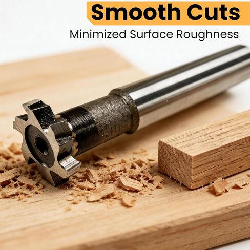 T-Slot Milling Cutter, 6Flutes 10mm Cutting 3mm Depth 6mm Shank High Speed Steel T Slot Router Bit Straight Shank Wood Milling Cutter for Wood Plastic DIY CNC Router Bits Cutting Tool in Kuwait