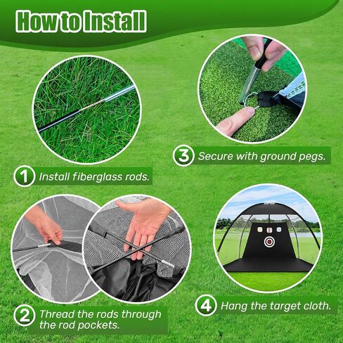 Golf Net 10x6.5FT, Foldable Golf Practice Hitting Net with Tri Turf Mat, Targets, Ball Collection, Bag & Balls for Backyard Driving, Chipping, Swing, Indoor Outdoor, Gifts for Dad. in Kuwait