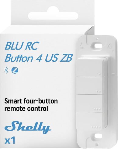 Shelly BLU RC Button 4 ZB، وحدة تحكم عن بعد ذكية تعمل بتقنية Bluetooth و Zigbee، 4 أزرار للتحكم عن بعد، أتمتة المنزل، نقرات متعددة، حامل مغناطيسي، خالي من الأسلاك، فتاحة باب المرآب، التحكم في الأضواء، التحكم في المشهد in Kuwait