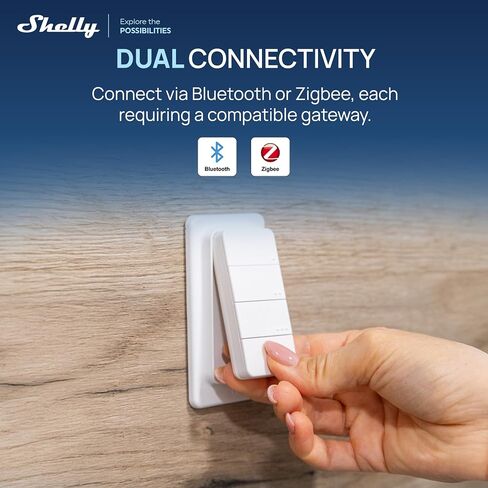 Shelly BLU RC Button 4 ZB، وحدة تحكم عن بعد ذكية تعمل بتقنية Bluetooth و Zigbee، 4 أزرار للتحكم عن بعد، أتمتة المنزل، نقرات متعددة، حامل مغناطيسي، خالي من الأسلاك، فتاحة باب المرآب، التحكم في الأضواء، التحكم في المشهد in Kuwait