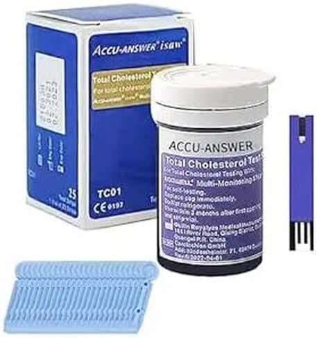 Test Strips for Cholesterol Test. Compatible with ACCU Answer 4 in 1 Multi-Monitoring System. 25 Test Strips. Meter NOT Included. in Kuwait