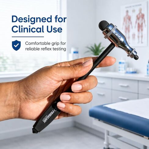 Primacare DH-3695 Tromner مطرقة منعكسة عصبية مع فرشاة مدمجة، مطرقة قرع تشخيصية طبية لاختبار الانعكاسات، أداة فحص الأعصاب للعيادات والممرضات والطوارئ والطلاب in Kuwait