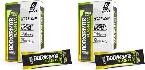 عبوات بوديارمور فلاش 4 بالكهرباء، عنب - مزيج مشروب خالي من السكر، عبوات خدمة فردية، مسحوق ماء جوز الهند (6 قطع) in Kuwait