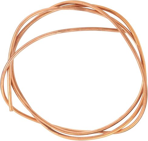 C1100 T2 Soft Copper Tube, 6mm OD 5mm ID 0.5mm Wall Thickness 2m Length, Seamless Hollow Round Copper Tubing for Refrigerator Freezer Air Conditioner in Kuwait
