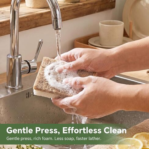 DEBETOOL 14-Pack Natural Sponges for Dishes - Plant Based Kitchen Dish Sponge with Coconut & Cellulose，Non-Scratch Sponges for Washing Dishes（Plastic Free） in Kuwait