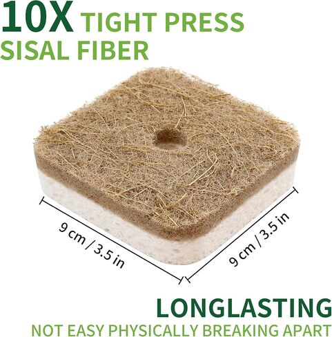 12Pack Kickleen Natural Kitchen Scrub Dish Sponge with Suction Hanger Biodegradable Compostable Cellulose and Coconut Non-Scratch Sponge for Kitchen, Bathroom, Household (White-12) in Kuwait