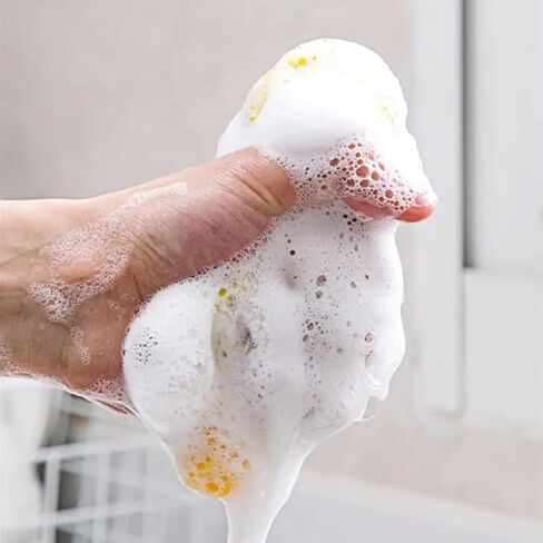 5pcs Double-Sided Dishwashing Sponges – Non-Scratch Pan & Pot Cleaning Tools – Durable Household Kitchen Scrubbers for Tableware - Yellow in Kuwait