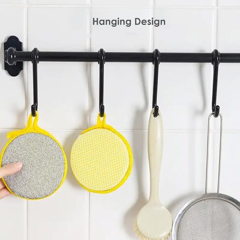 5pcs Double-Sided Dishwashing Sponges – Non-Scratch Pan & Pot Cleaning Tools – Durable Household Kitchen Scrubbers for Tableware - Yellow in Kuwait