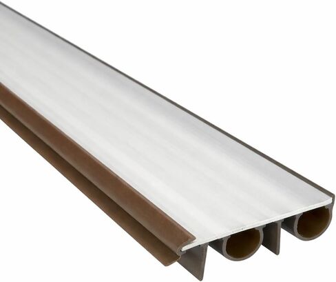 48 Inch Door Bottom Sweep for 2-1/4 Inch Wood Doors, Staple-On Exterior Door Bottom Weather Seal with Double Bubble and Drip Edge, Brown Front Door Sweep Avodah Hardware Made in USA in Kuwait