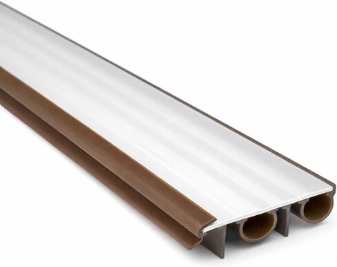48 Inch Door Bottom Sweep for 2-1/4 Inch Wood Doors, Staple-On Exterior Door Bottom Weather Seal with Double Bubble and Drip Edge, Brown Front Door Sweep Avodah Hardware Made in USA in Kuwait