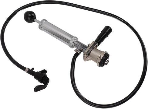 Gecheer Beer Keg Pump, 4inch D System Chrome Keg Tap with Hose for Picnic Party Events, Portable Manual Pump for Outdoor Gatherings in Kuwait