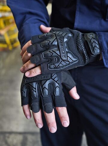 Ironclad IEXT-FIBLK-04-L Tactical Fingerless Impact Glove Black, Large in Kuwait