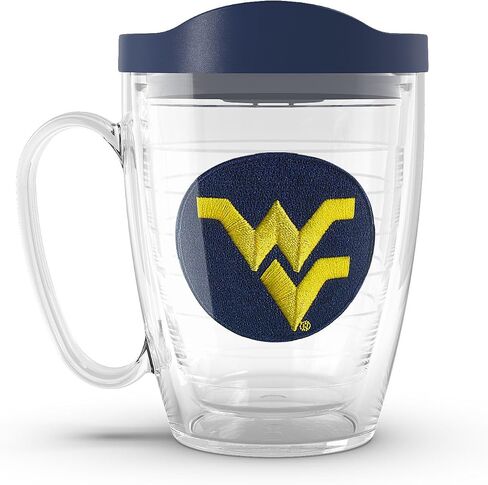 Tervis Made in USA Double Walled West Virginia University Mountaineers Insulated Tumbler Cup Keeps Drinks Cold & Hot, 16oz Mug, Primary Logo in Kuwait