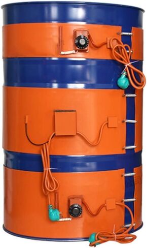 3000W Silicone Oil Drum Heater with Digital Thermostat, 220V/110V Band Heater for 200L Oil & Gas Storage Tanks, Efficient Heating Solution for Drum Heating in Kuwait