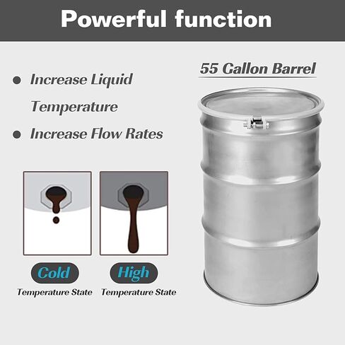55 Gallon Barrel Heater - Metal Drum Heater with Adjustable Thermostat, Silicone Oil Heating Wrap, Electric Heat Pad for 200L Drum, 1250x1740mm, Efficient Heating Solution in Kuwait
