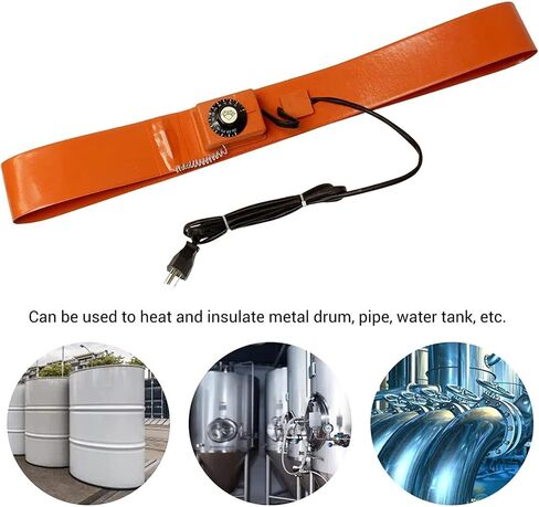 55 Gallon Barrel Heater - Metal Drum Heater with Adjustable Thermostat, Silicone Oil Heating Wrap, Electric Heat Pad for 200L Drum, 1250x1740mm, Efficient Heating Solution in Kuwait