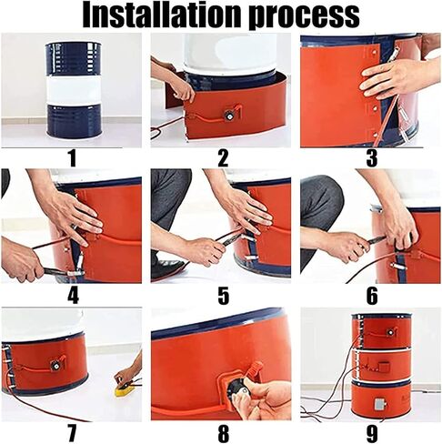 55 Gallon Barrel Heater - Metal Drum Heater with Adjustable Thermostat, Silicone Oil Heating Wrap, Electric Heat Pad for 200L Drum, 1250x1740mm, Efficient Heating Solution in Kuwait