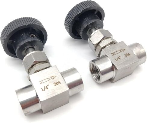 1 قطعة 1/8 "1/4" 3/8 "1/2" 304 الفولاذ المقاوم للصدأ أنثى موضوع إبرة صمام من خلال نوع اللوحة صمام كروي (0.25 بوصة) in Kuwait