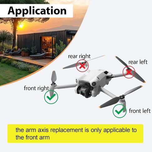 Front Arm Axis Replacement With 3Pcs Screws Repair Parts For Dji Mini 3/Dji Mini 4 Pro/Mini 5 Pro Front Arm Shaft Spare Parts Arm Pivot Hinge Drone Body Accessories in Kuwait