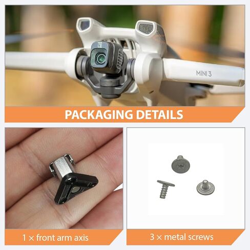 Front Arm Axis Replacement With 3Pcs Screws Repair Parts For Dji Mini 3/Dji Mini 4 Pro/Mini 5 Pro Front Arm Shaft Spare Parts Arm Pivot Hinge Drone Body Accessories in Kuwait