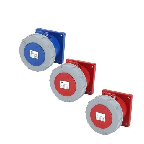 التوصيل والمقبس الصناعي 3P / 4P / 5Pin موصل كهربائي 63A 125A IP67 مقاوم للماء مقبس مثبت على الحائط ذكر أنثى 220 فولت 380 فولت (مثبت على اللوحة، 125A-3P) in Kuwait