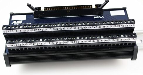 ASI 10009 26 إلى 12 AWG IMRC64 DIN وحدة واجهة تركيب السكك الحديدية، كابل شريطي مسطح لنقل الأسلاك، كابل شريطي 64 موضع إلى الكتل الطرفية، طول 6.79 بوصة in Kuwait