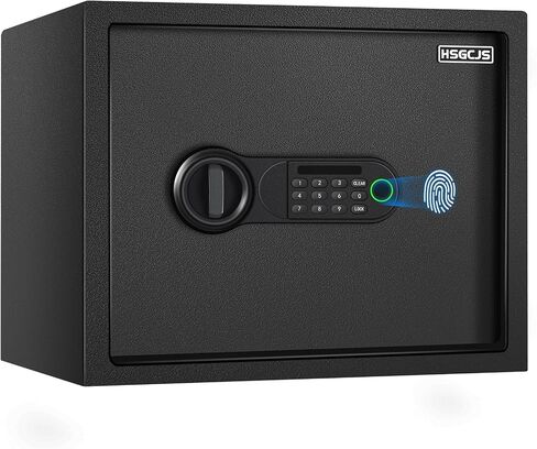 HSGCJS Large Fingerprint Safe – 1.93 Cubic Feet,Biometric Fingerprint Home Safe Box with Digital Keypad,Security box with Induction Light and Leather, Money Box for Jewelry Cash Document Valuables in Kuwait