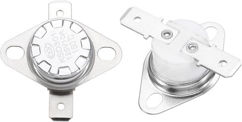 MECCANIXITY 2 Pack KSD301 ترموستات 180 درجة مئوية/356 درجة فهرنهايت 10A مغلق عادة NC ضبط مفتاح درجة حرارة القرص المفاجئ، مفتاح القطع الحراري للميكروويف والفرن وصانع القهوة ومواد السيراميك in Kuwait