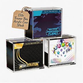 ETB Protector Case 3 Pack, ETB Acrylic Case with Sliding Magnetic Lid | 8mm Thick Clear Acrylic ETB Display Storage Boxes with 5mm Strong Magnets, Rounded Edges, and Secure Sliding Slot Lid in Saudi Arabia