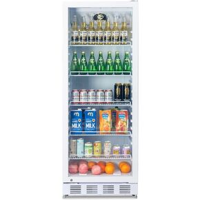 8.5 Cu.Ft Commercial Display Beverage Refrigerator Merchandiser, 21.5" Upright Tempered Glass Door Drink Cooler with Reversible Door for Restaurant, Cafe, Store, Supermarket and Bar in Kuwait