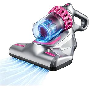 Mattress Vacuum Cleaner Cordless: 16Kpa Bed Vacuum Cleaner with 253.7nm UV-C Light 8000/min Pat Triple Filtration Portable Vacuums for Sofa Bed (BLACK01) in Saudi Arabia