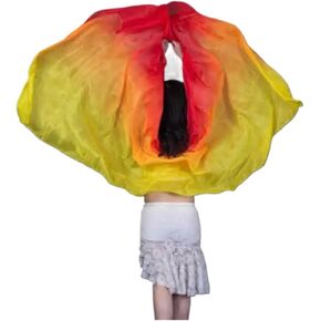 Women's Silk Belly Dance Scarf Women Real Silk Belly Dancing Silk Veils Hand Thrown Silk Scarf Shawl Gradient Dancing Accessories Belly Dance Veil For performance competitions(SK023,400x114cm) in Kuwait