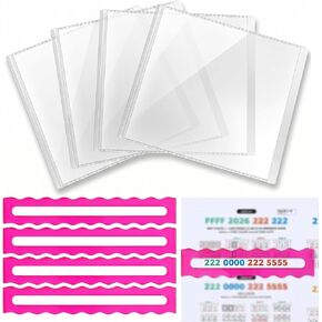 4 Pcs Mahjong Card Sleeve and Line Reader, Large Print Size 2026 MahJongg Card Holder Arcylic Mahjong Line Reader Set, Transparent Plastic Protective Sleeves for NMJL Card (6 1/8"x5") Protector Clear in Saudi Arabia