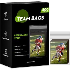 500ct Resealable Team Set Bags for Trading Cards TCG Baseball & Sports Card Team Bags Sleeves Fits Magnetic Holders & Semi Rigid Card Holders High Clarity Card Protective Sleeves in Saudi Arabia